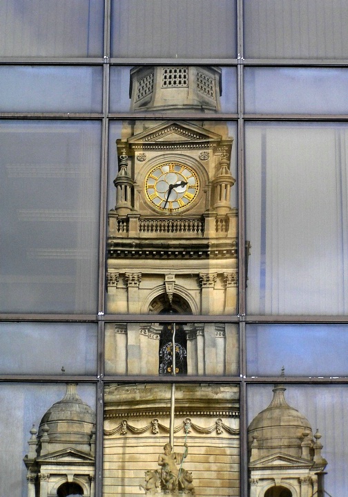 The reflections of Portsmouth Guildhall 
