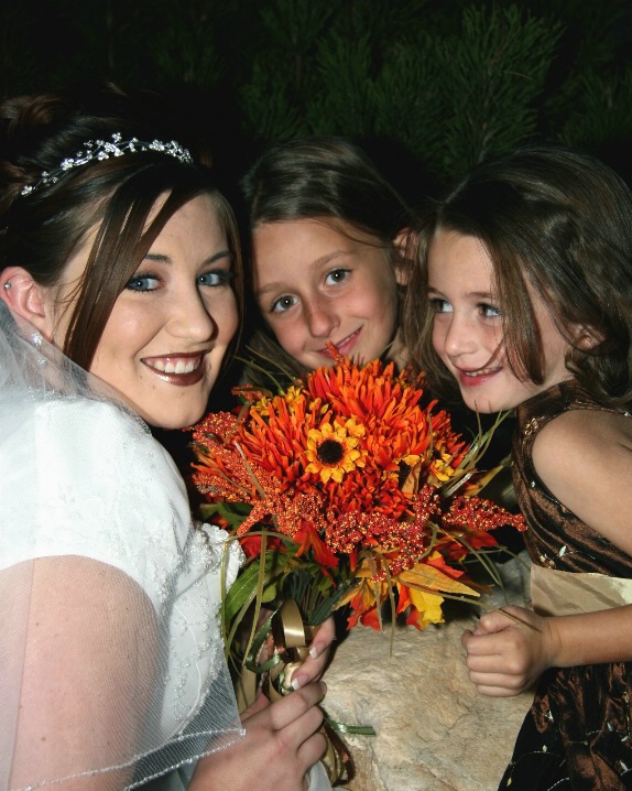 Cuties with Bride & Bouquet