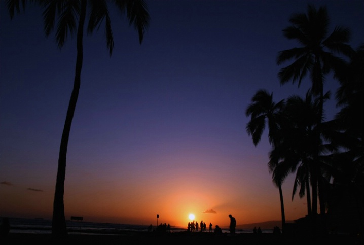 Sunset at Waikiki Beach, Hawaii