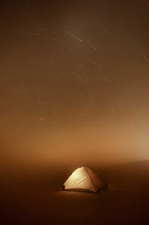 Foggy night in the Desert