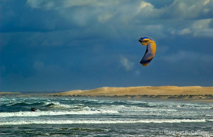 Kite surfing at Birubi Beach