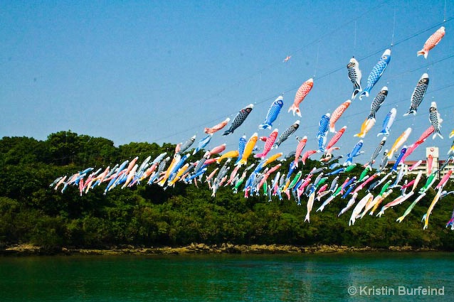 Carp Flags Over Higa River - Triangle