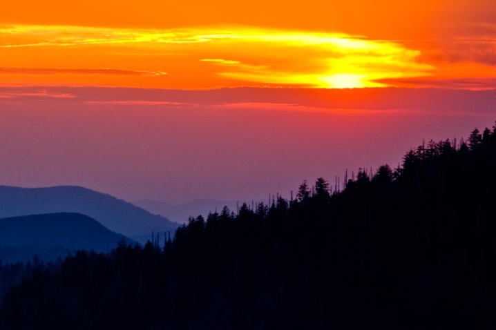 Sunset From Clingmans Dome Parking Lot - ID: 6244484 © george w. sharpton