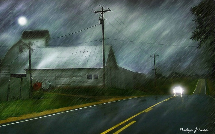 Rain on a Country Road