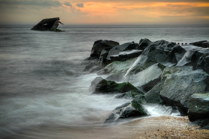 Shipwreck on Sunset Beach