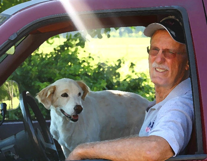 A Man and His Dog and A Pick-Up Truck