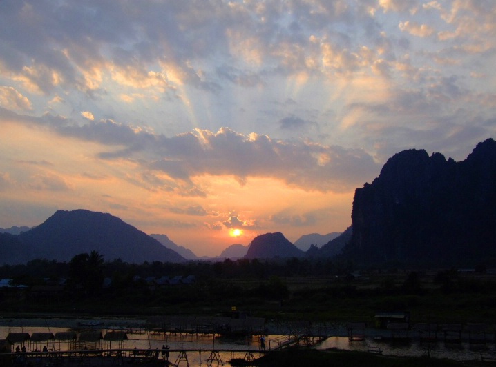 Lao Sunset.  Vang Vieng.