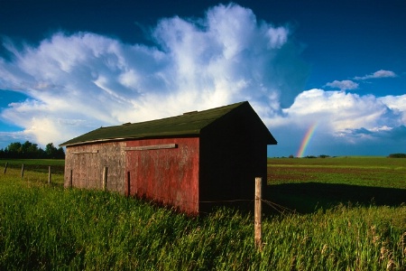 Barn and Rainbow