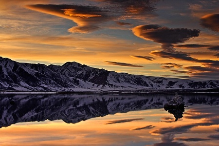 Mono Lake Sunset in Winter