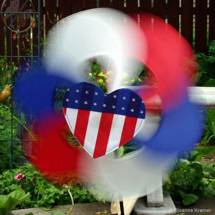 Spinning Red, White and Blue