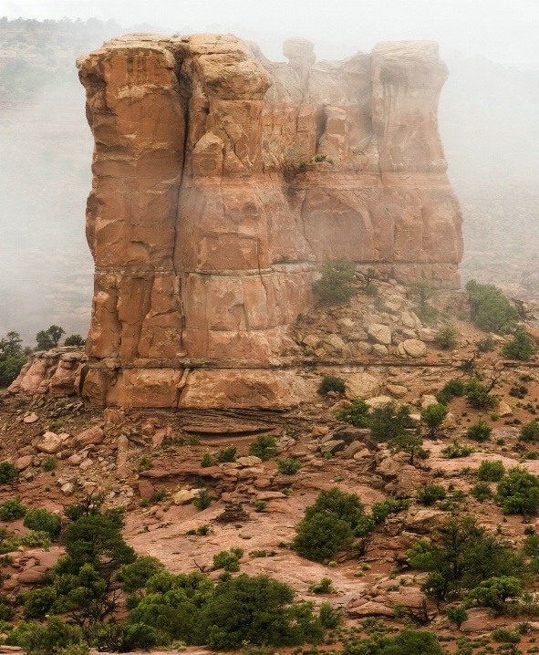 Butte in the Fog - ID: 6511281 © Patricia A. Casey