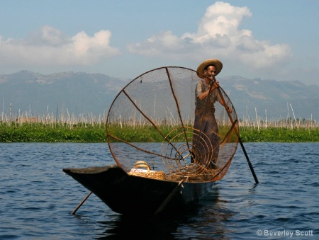 Intha fisherman on Inle Lake, Burma