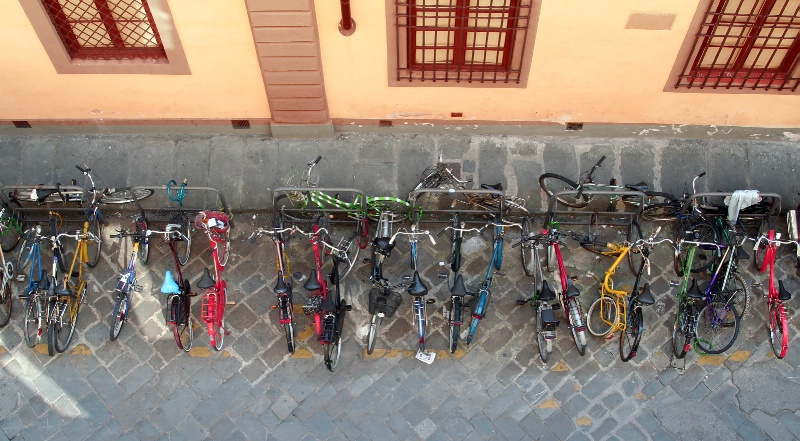 Row of Bicycles, Florence, Italy