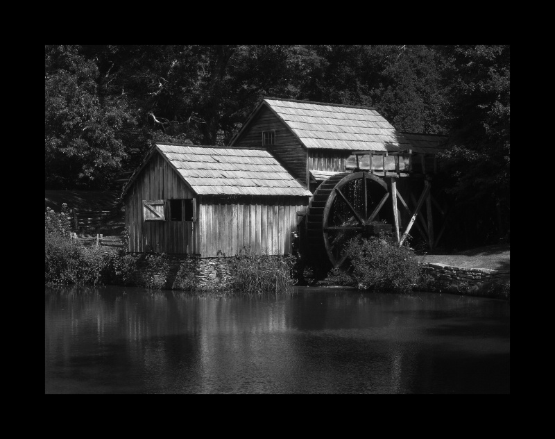 Marbry Mill - Blue Ridge Parkway  Black & White