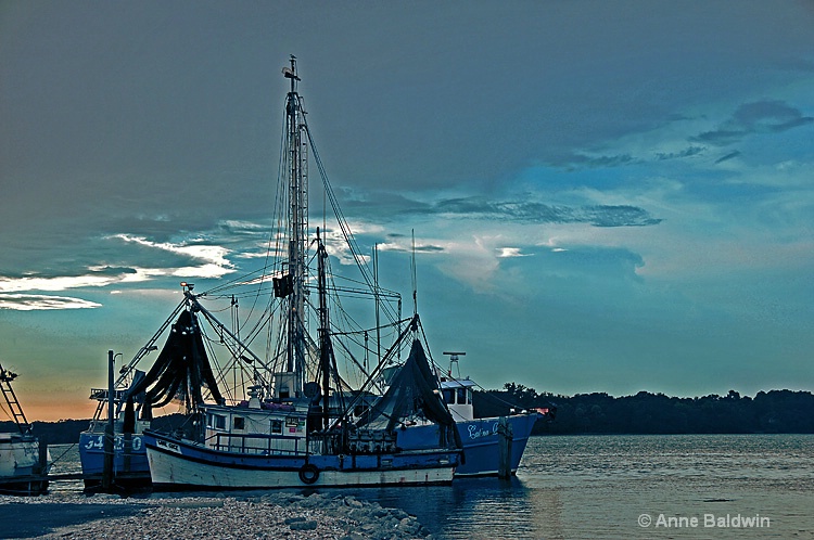 Shrimp Boats at Sunset