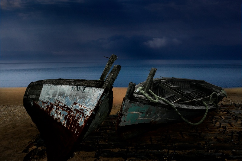 Two beached boats