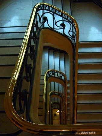 Golden stairs. Madrid, Spain. 