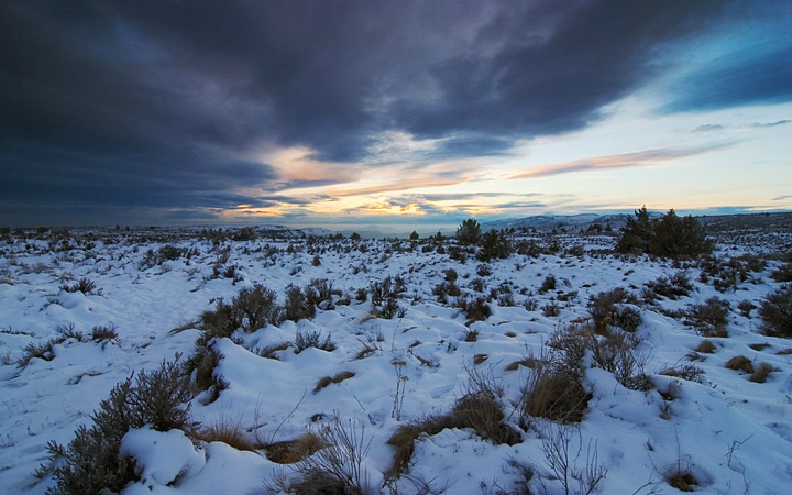 high desert winter sunset