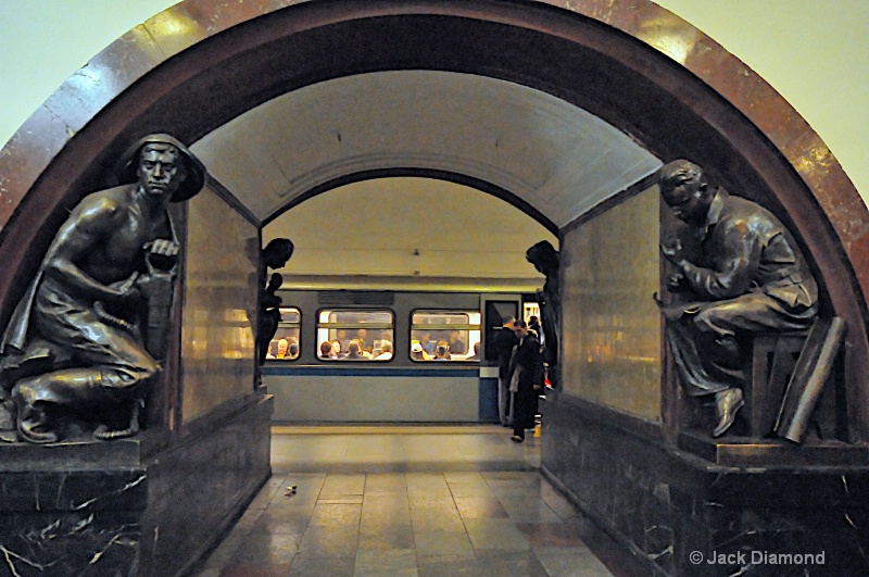 Socialist Realist art in a Moscow Metro station