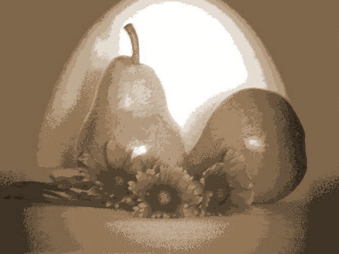 sepia pears