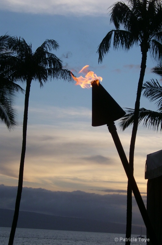 Tiki Torch Sunset in Maui
