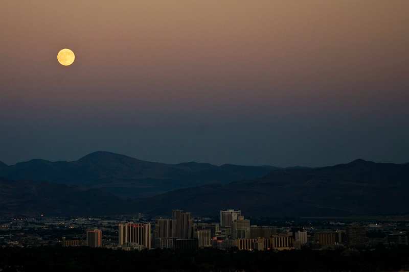 Moon Rise over Reno NV