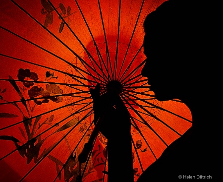  silhouette  with Umbrella