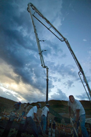 Concrete Pouring in the Morning