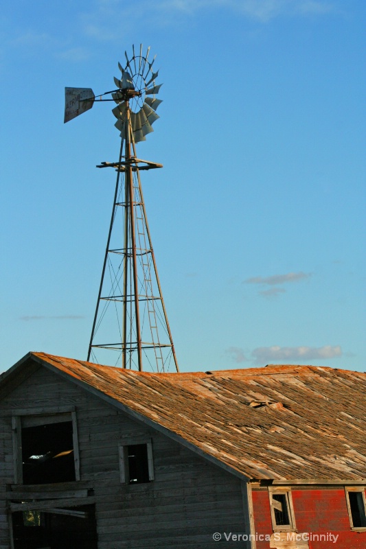 old barn and windmill