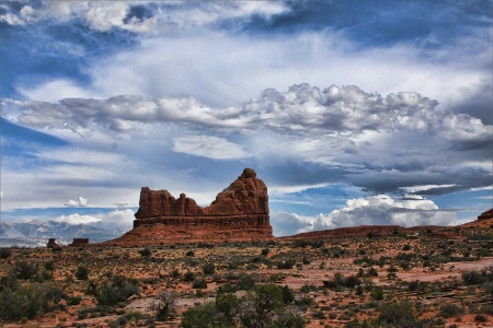 Red Rock and Clouds