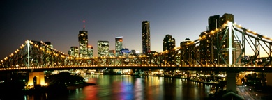Brisbane city throught the story bridge