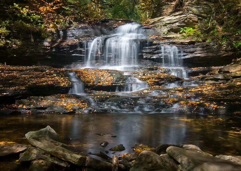 A waterfall from Rickett's Glen