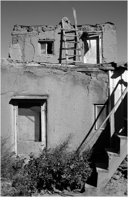 Pueblo in Black and White