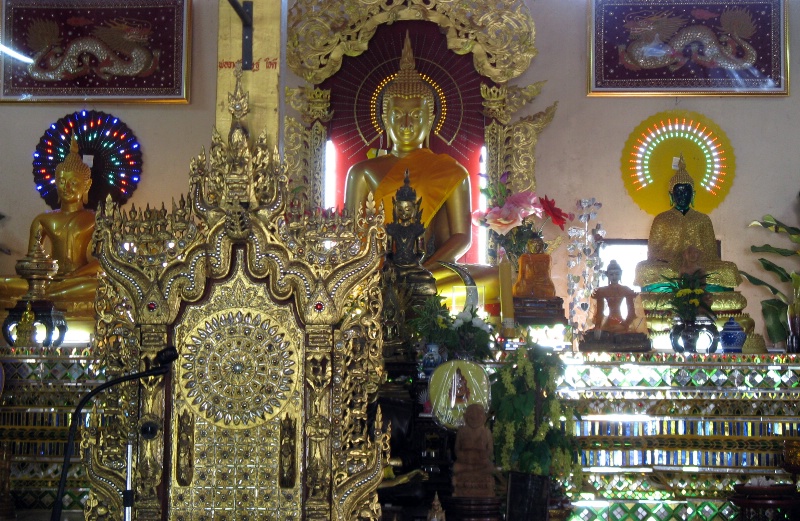 Electric Buddhas, Mae Hong Son Temple - ID: 7625337 © Karen J. Glenn