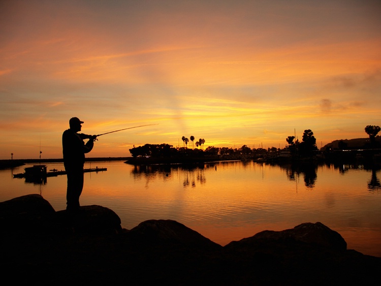 Sunset Fisherman - Dana Point, California - ID: 7644562 © Daryl R. Lucarelli