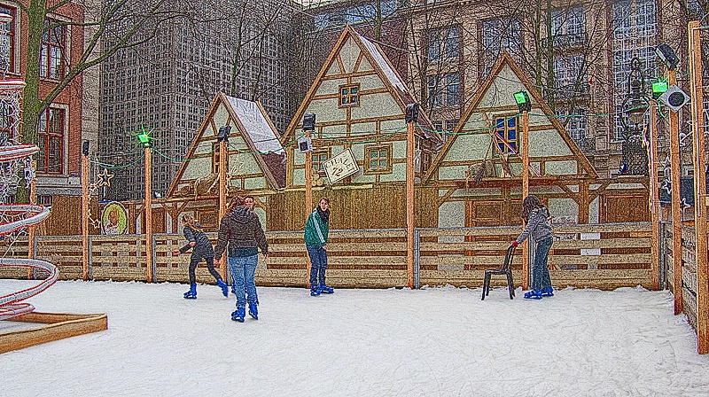 Christmas Day Skaters