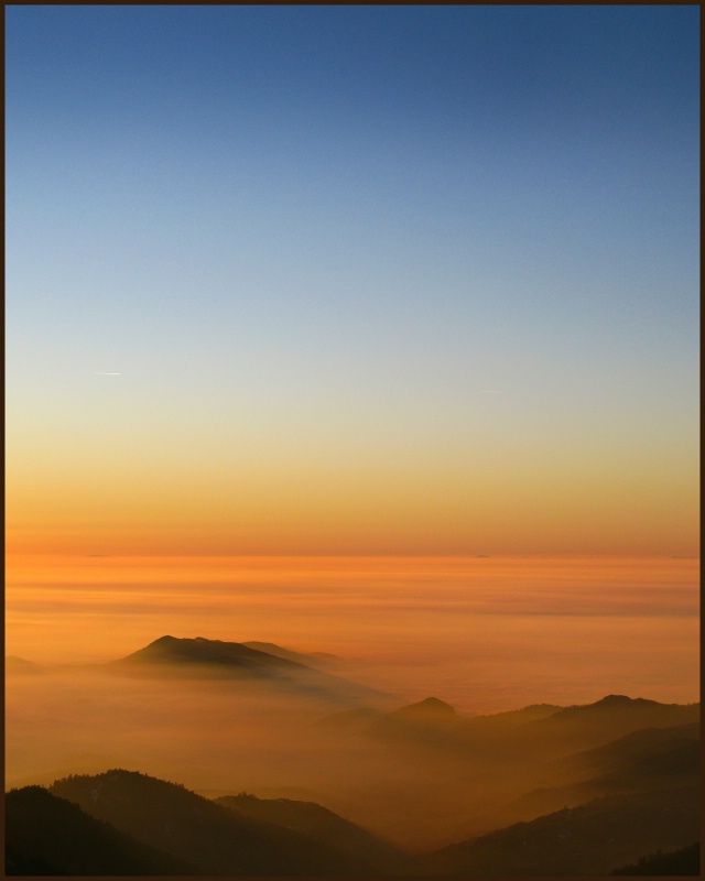 Tule Fog from above- Sunset