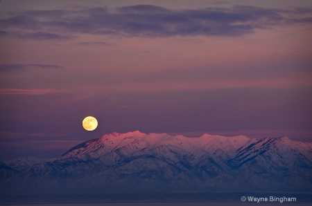 Moonrise over Wasatch Mountains
