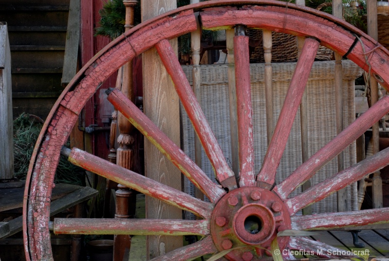 Red Wooden Wheel