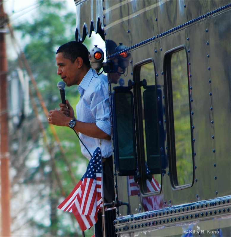 Obama on the Train at Wayne, PA Station