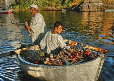 Merchant selling goods on Nile