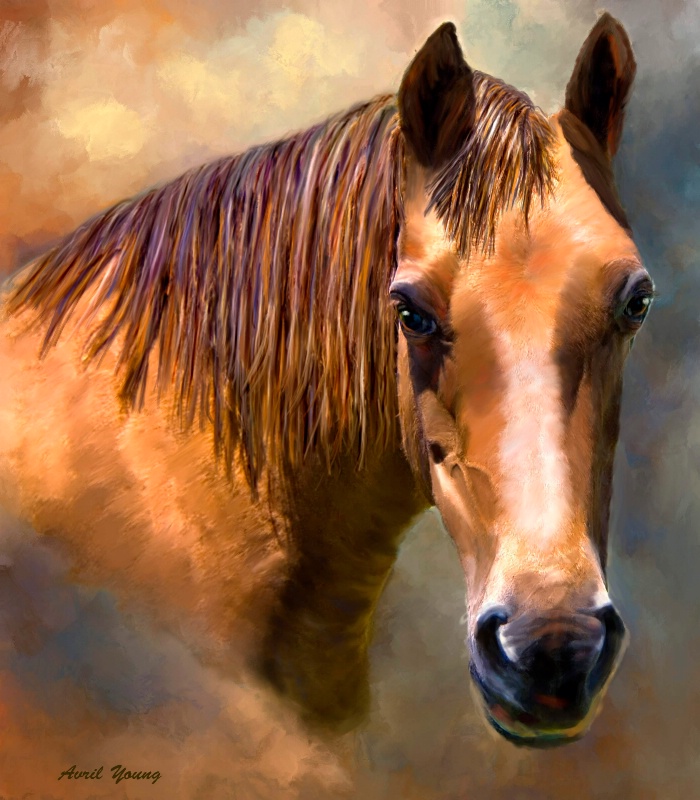 Painting of a horse called Connie.