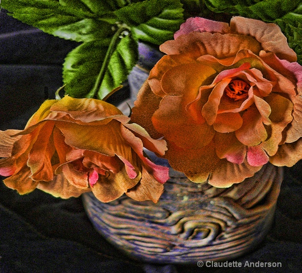 DenimBlue Vase with Flowers 7