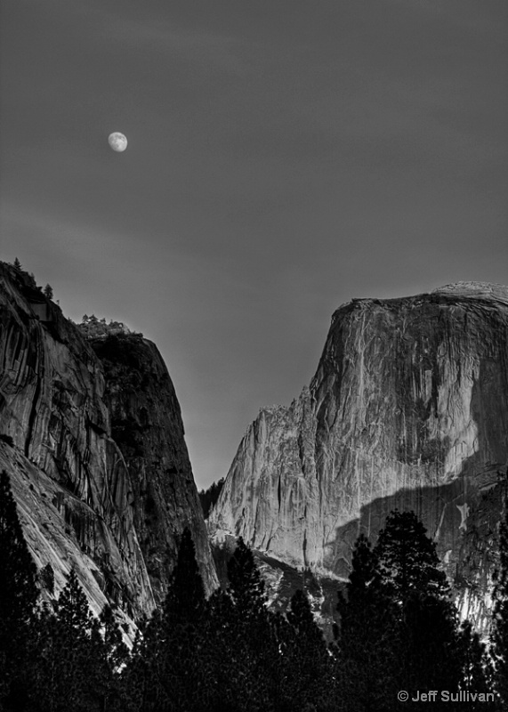 Moonrise by Half Dome