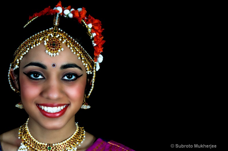 Head shot of an Indian Classical Dancers