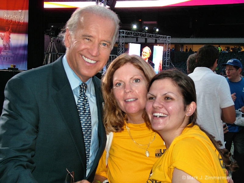 Joe Biden with Linda & Karen