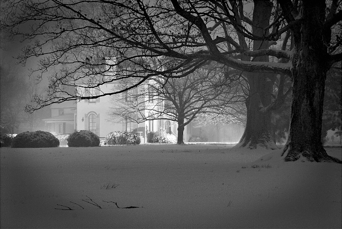 Governor Ross Mansion on a Snowy Night