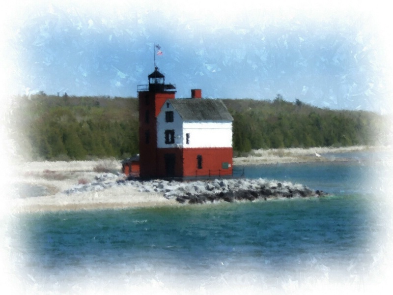 Round Island Lighthouse, Mackinac Island, MI - ID: 8053053 © John M. Hassler