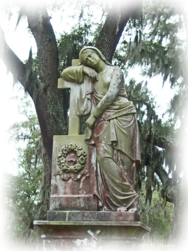 Bonaventure Cemetery Women with cross - ID: 8058514 © John M. Hassler