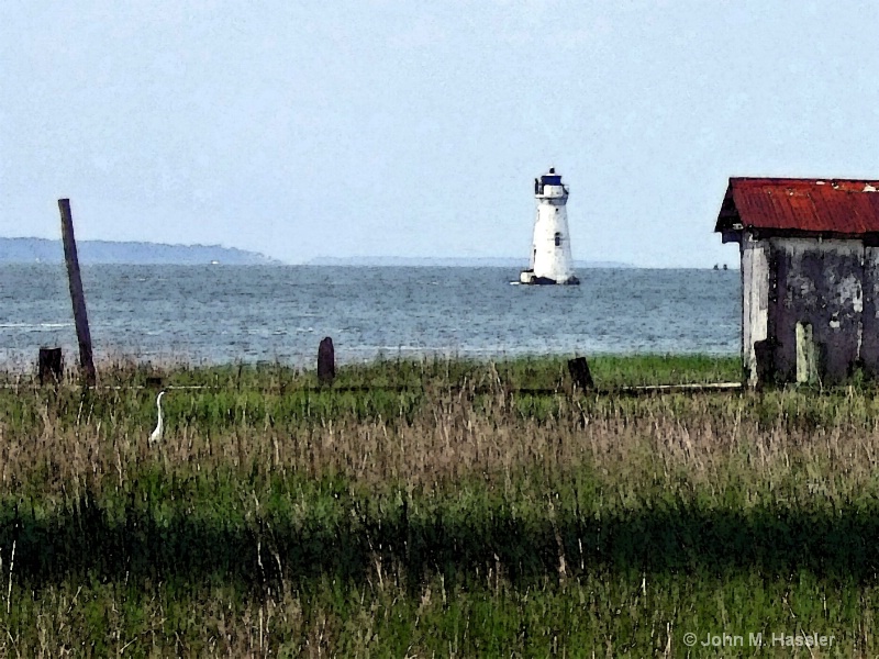 Cockspur Island Lighthouse in Savannah River - ID: 8058522 © John M. Hassler